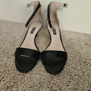 Nine West Black Open-Toe Heels